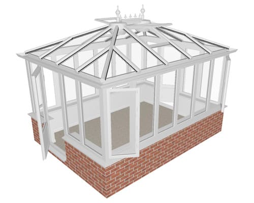 hipped freestanding upvc greenhouse
