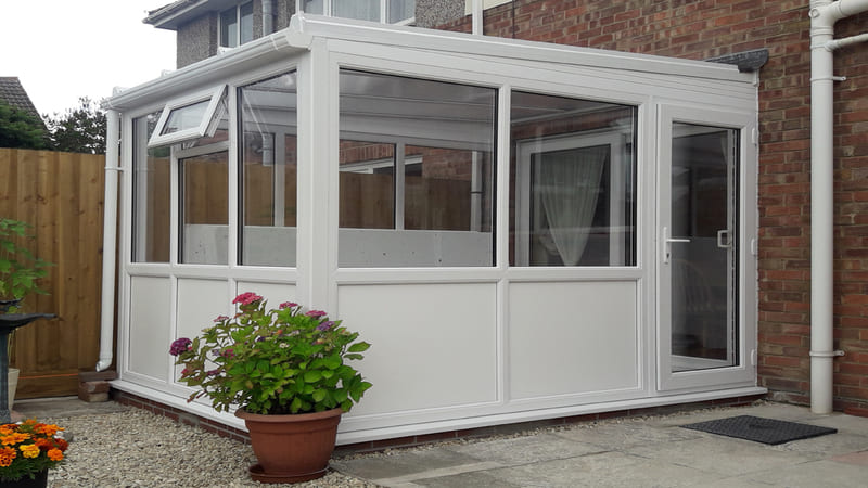 lean to upvc and glass full panel conservatory