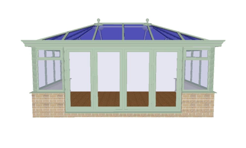 hipped back edwardian conservatory design - front