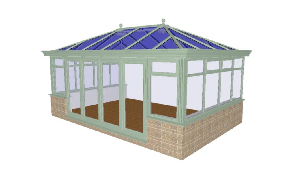 hipped back edwardian conservatory design - right