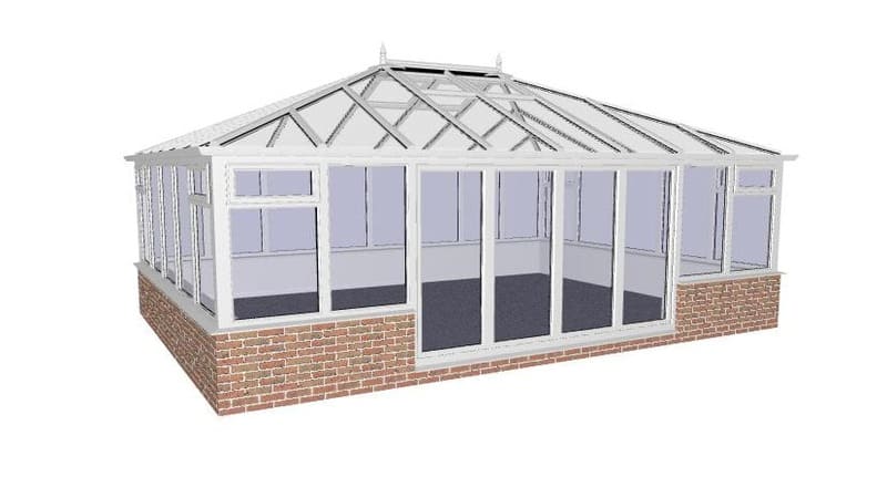 prefab walled glazed hipped edwardian swim pool enclosure